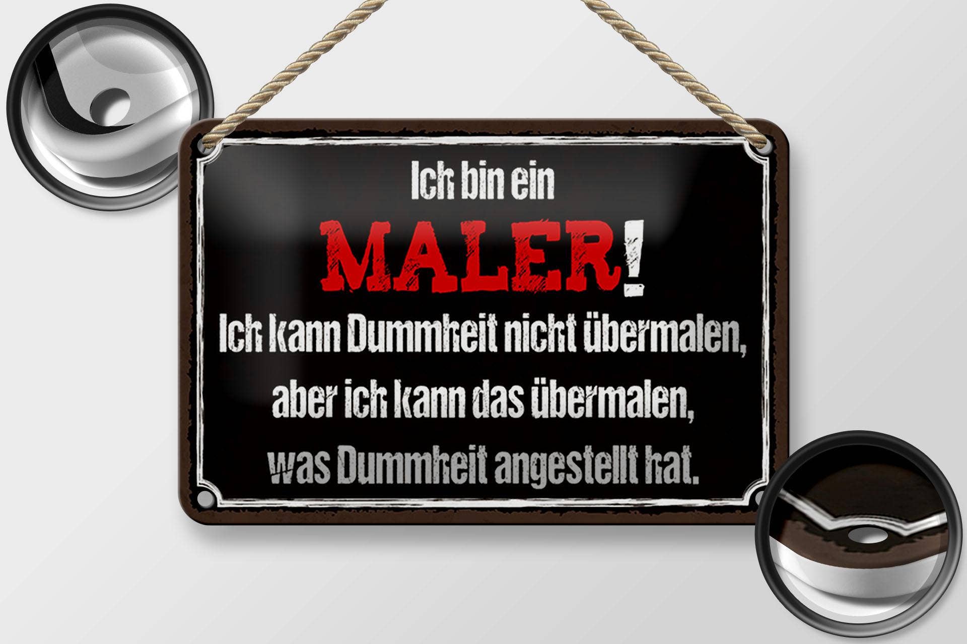 Femer - Wholesale Sign - Tin sign saying 18x12cm I am painter I can paint over decorative sign1