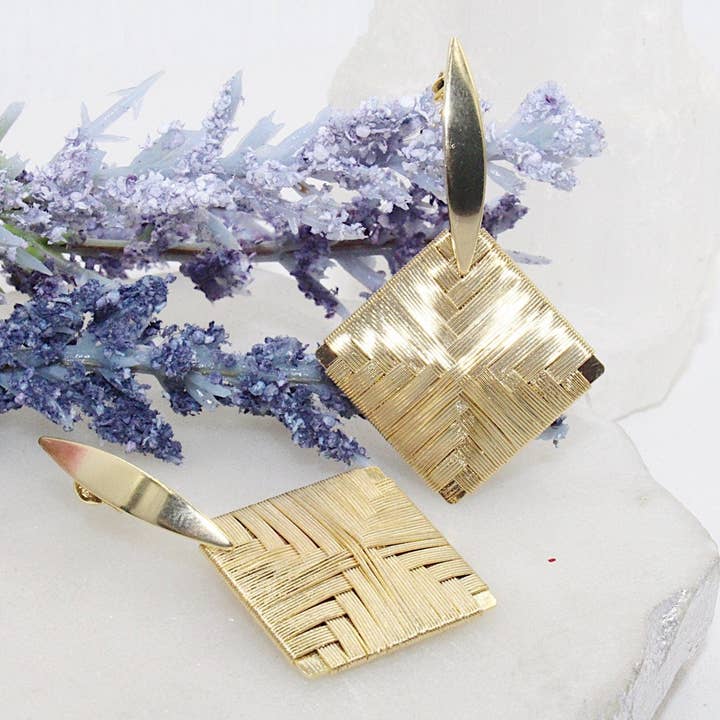 Diamond Shaped Drop Stud Earrings for wholesale by Cherie by Cherie