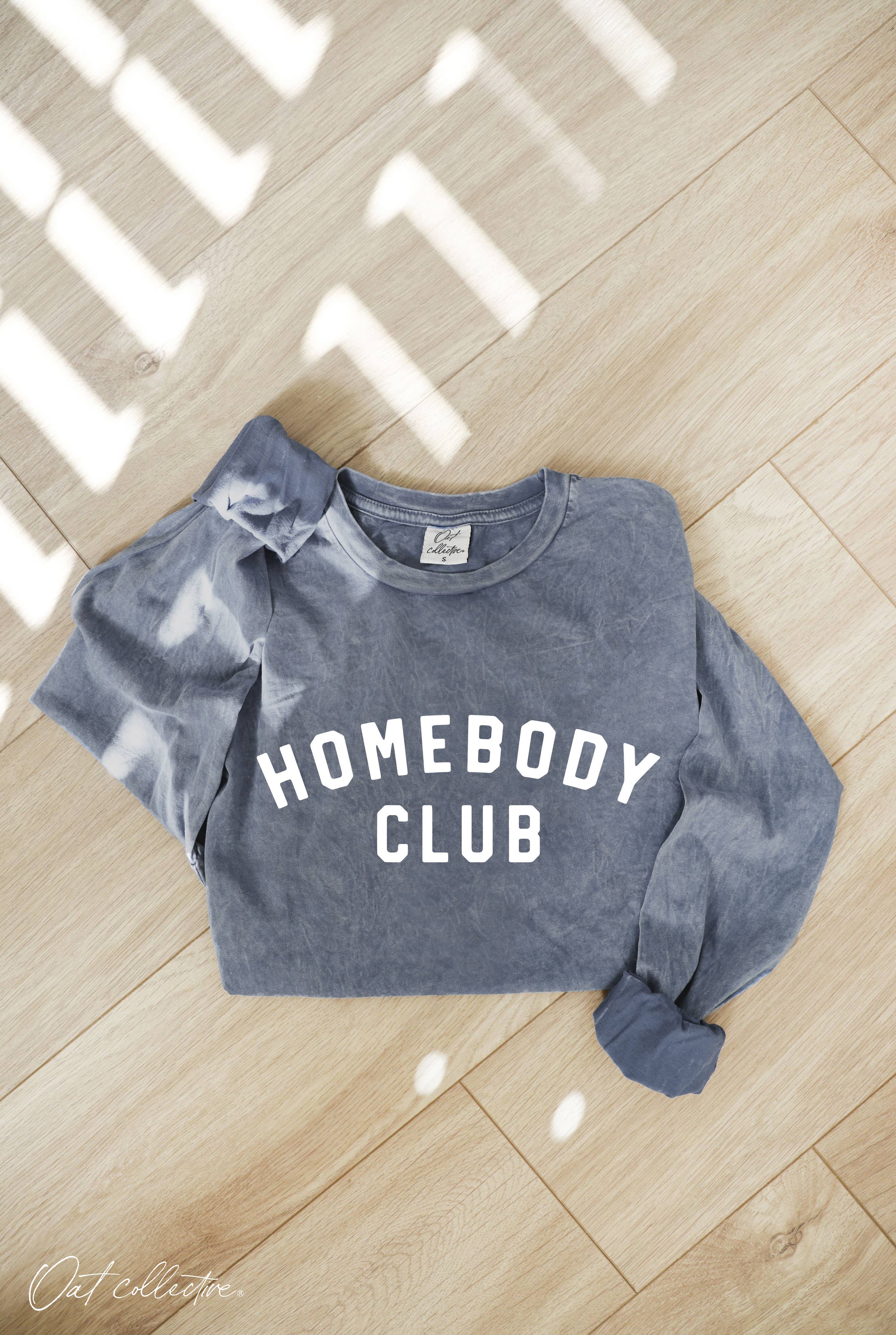 OAT COLLECTIVE - Wholesale Screen Printed T-Shirt - Women's - HOMEBODY CLUB Mineral Washed Long Sleeve Graphic 4