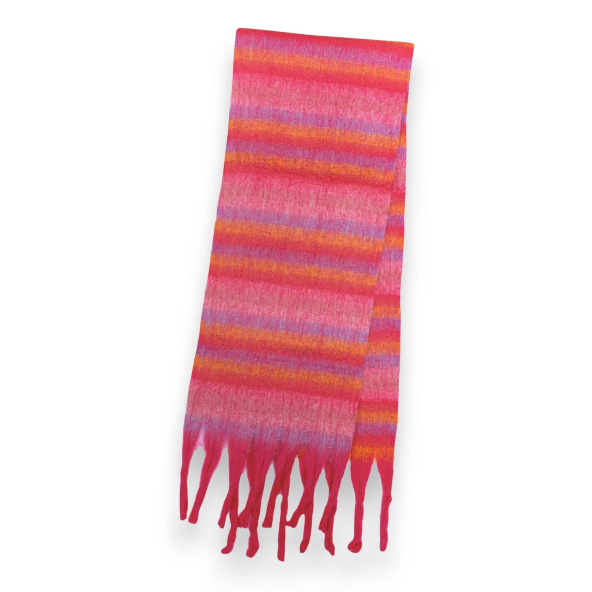 Lili Scarves (US Duty Free) - Vente Écharpe – femme - Écharpe d'hiver en laine mélangée duveteuse à rayures8
