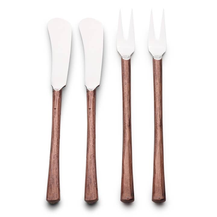 Medicki Cheese Fork & Spreader 4 Pc. Set for wholesale by INOX artisans