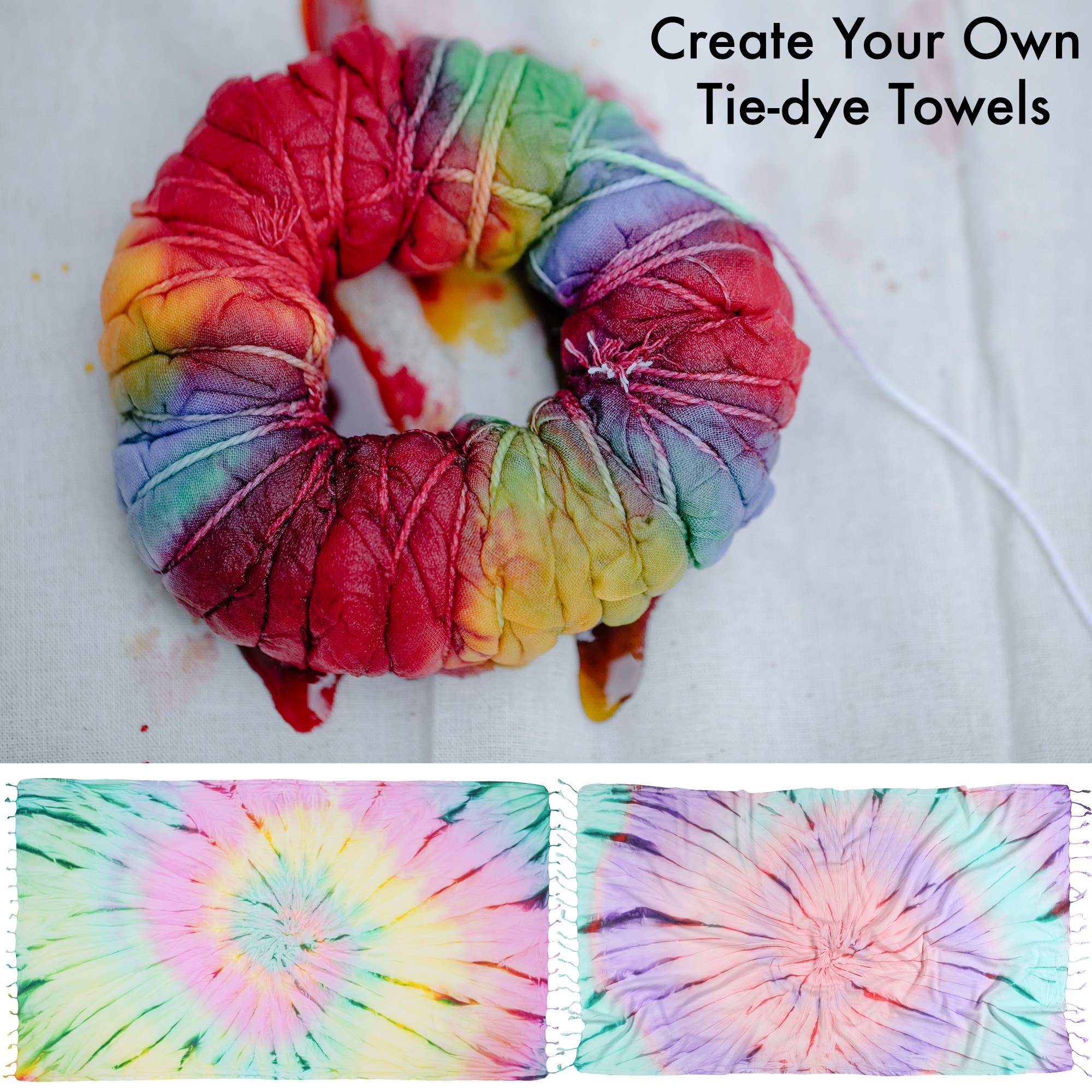 Kikoya - Wholesale Beach Towel - White Beach Towel Tie-dye Sublimation Blanks Tiedye Quickdry28