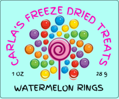 CARLA'S FREEZE DRIED TREATS LLC. - Wholesale Gummy - Freeze Dried Watermelon Gummy Rings1