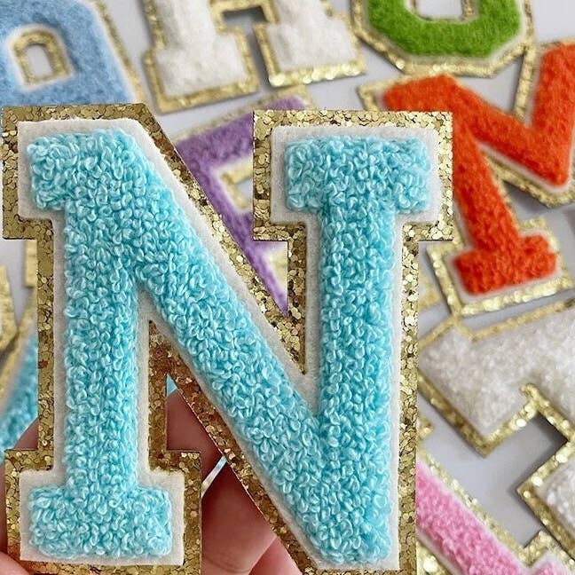 Rosie Posie Patches - Wholesale Patch - Light Blue Chenille Varsity Letters