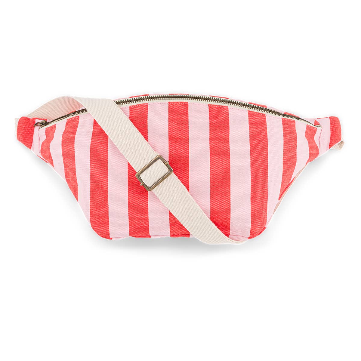 Rose in April - Wholesale Belt Bag - Women's - WOMEN BUM BAG STRIPES  TOMATO / CANDY PINK2