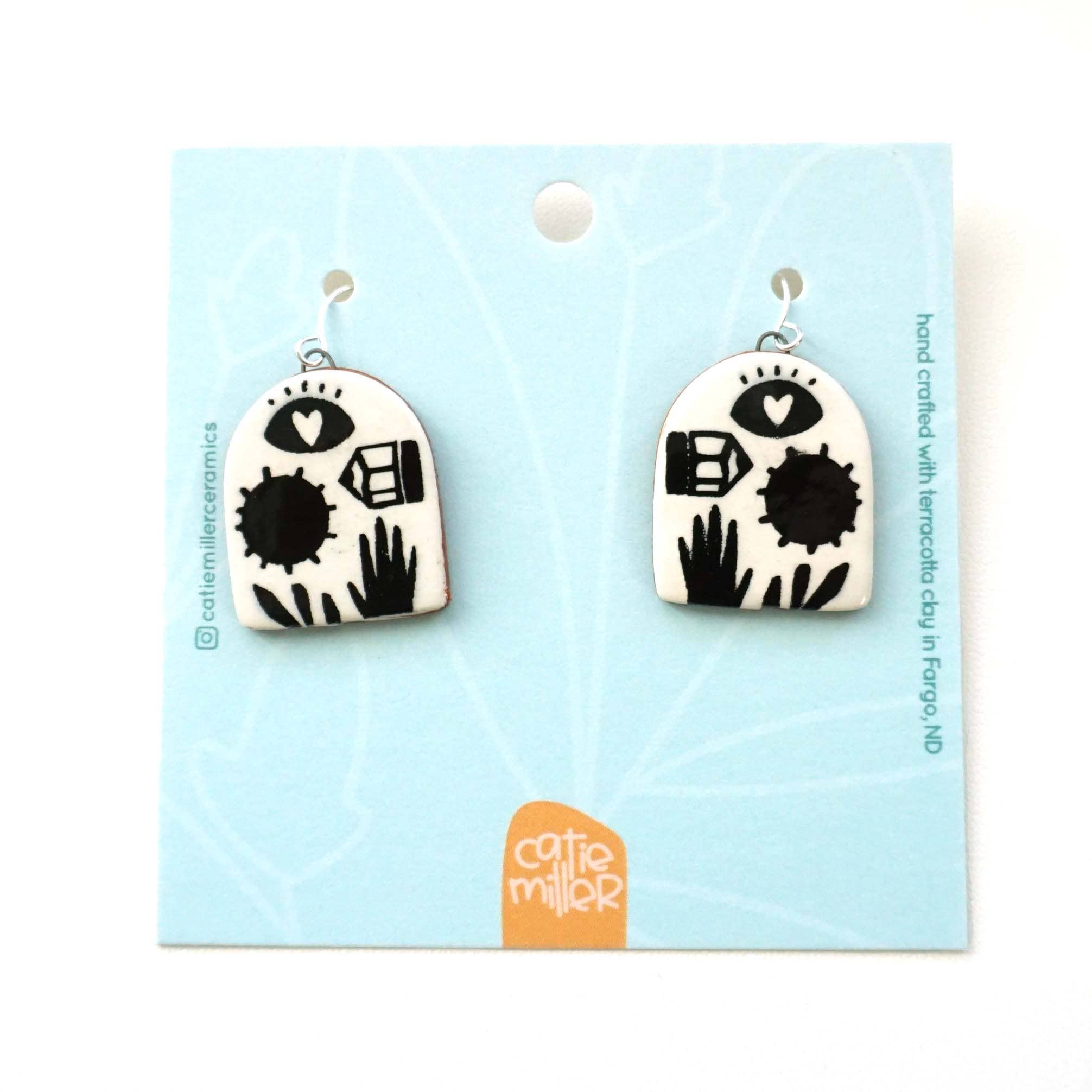 Catie Miller Ceramics - Wholesale Dangle Earrings - Iconic Dangle Earrings BW - Wholesale1