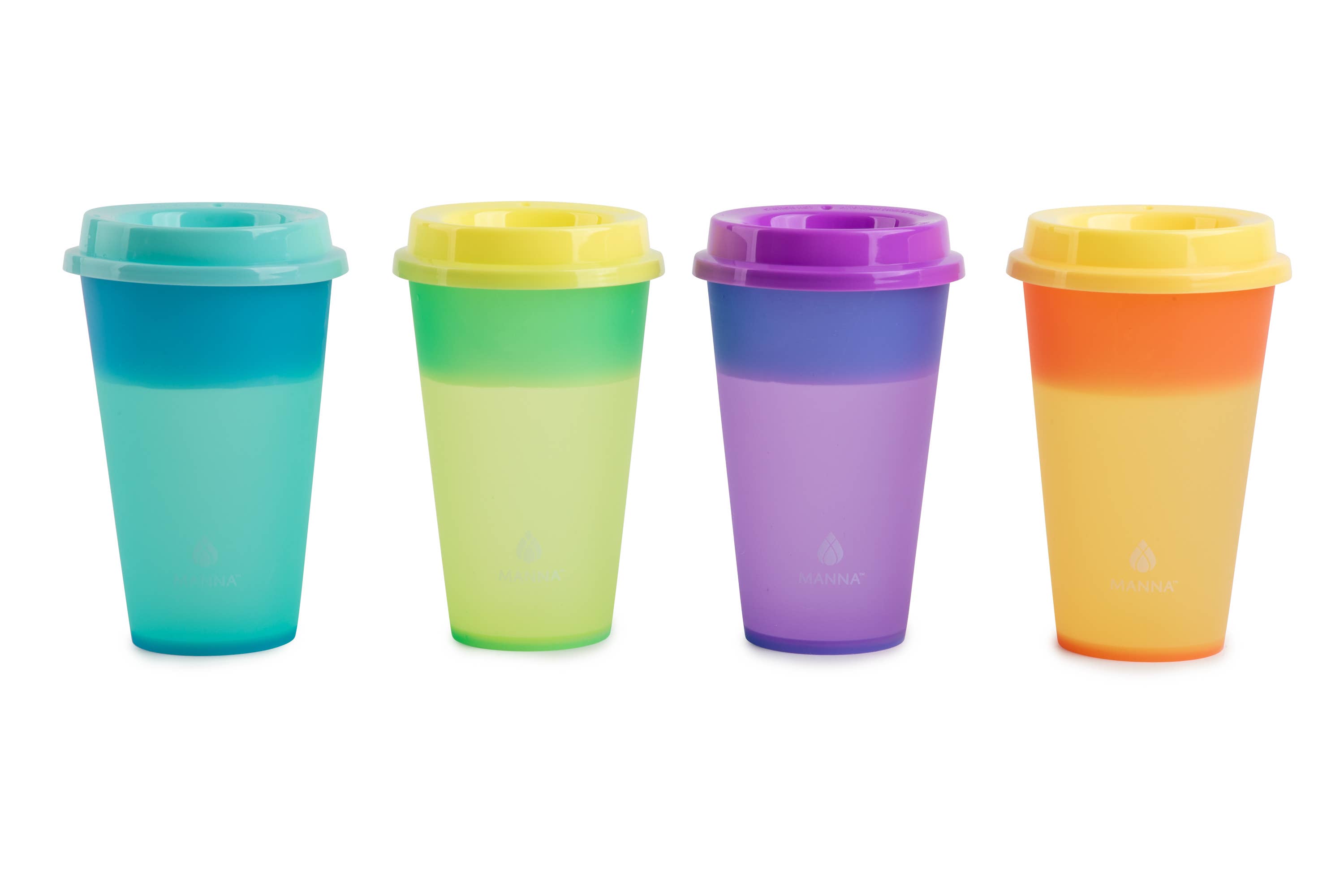 Core Home - Wholesale Drinking Glass/Cup - MANNA Set of 4 16oz Hot Color Changing Cups - Assorted