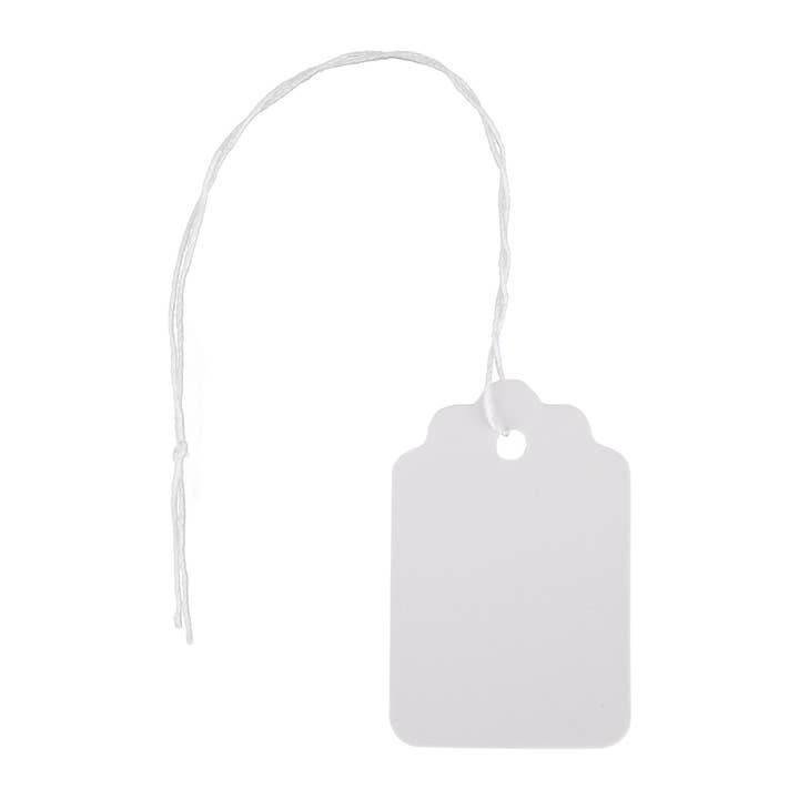 Store Supply Warehouse - Wholesale Retailer Display - Accessories - #4 Strung Merchandise Price Tags - White - Carton of 1,000