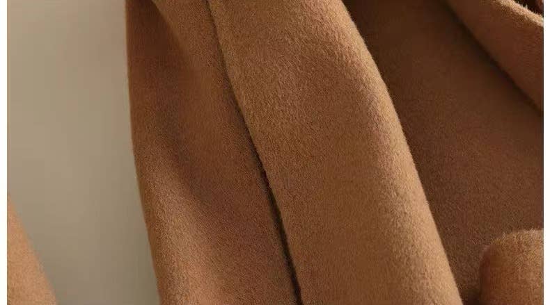 Sanyao Fashion - Vente Manteau en fourrure/fausse fourrure – femme - Manteau en laine double face mi-long ajusté pour femme SY2965