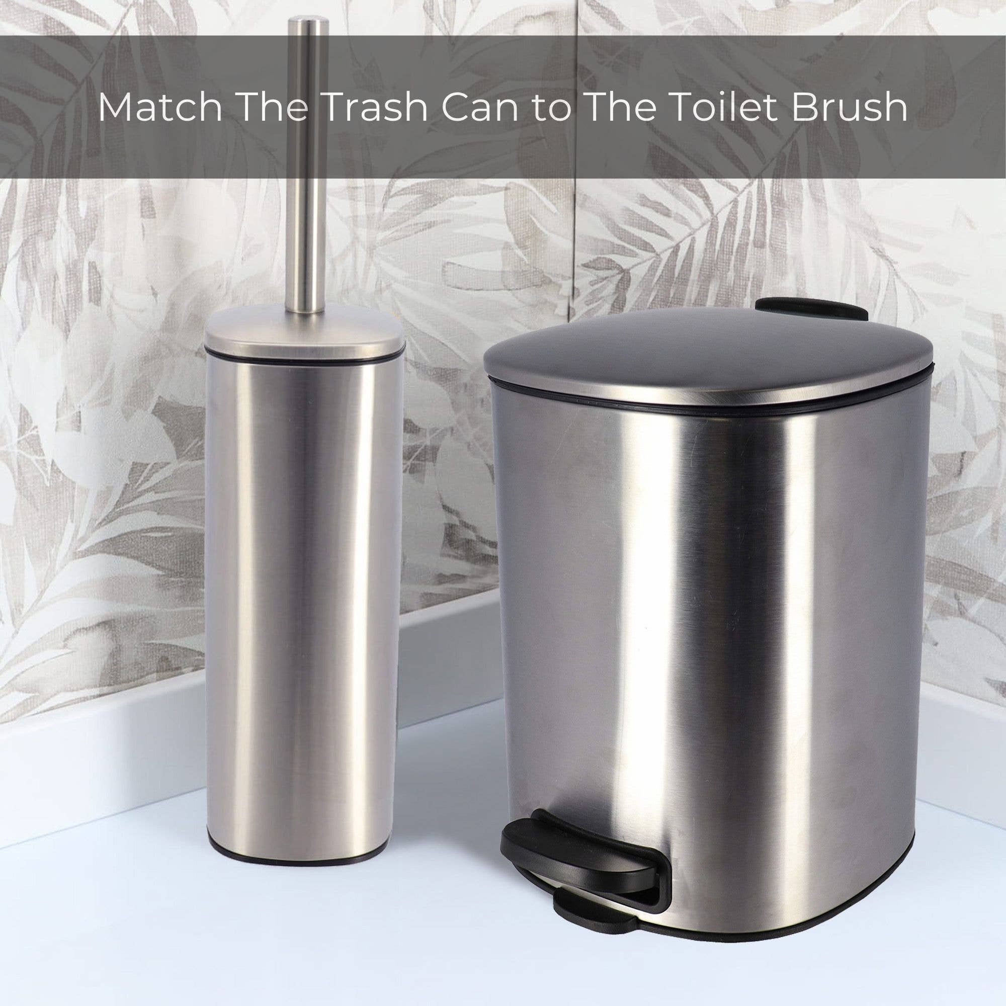 Evideco French Home Goods - Wholesale Bathroom Trashcan - Metal Trash Can with Silent Soft Close Lid Large 5L 1.3 Gal8