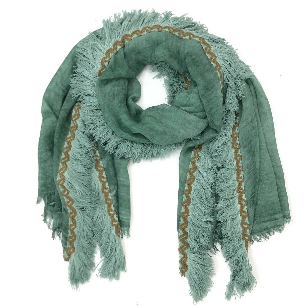 MILANO AMOUR - Wholesale Scarf - Women's - JUNGLE FRANGE BAMBOO SCARF1