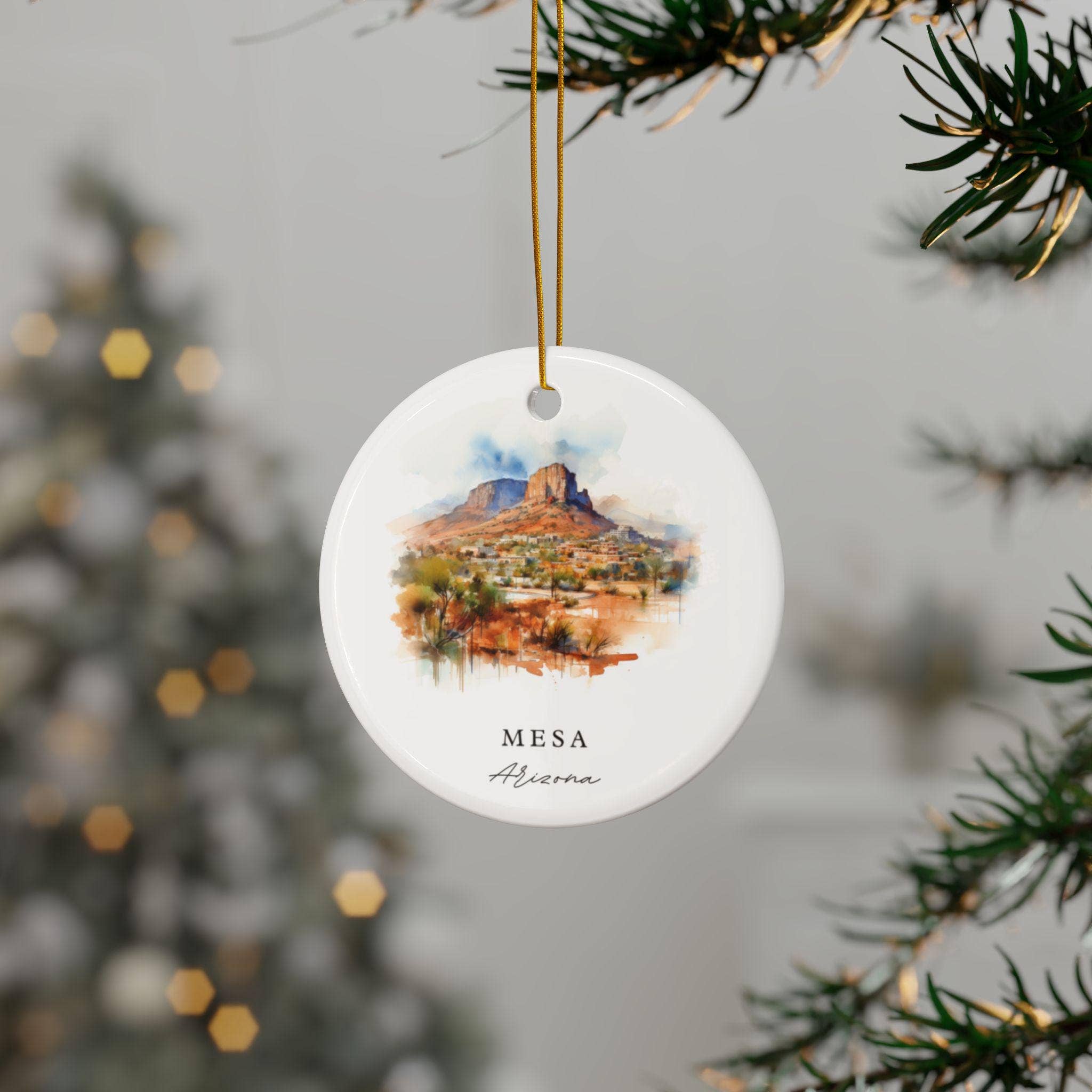 Premium Travel Art - Wholesale Ornament - Mesa Arizona Ornament | Durable Ceramic | 2.8 Inch1