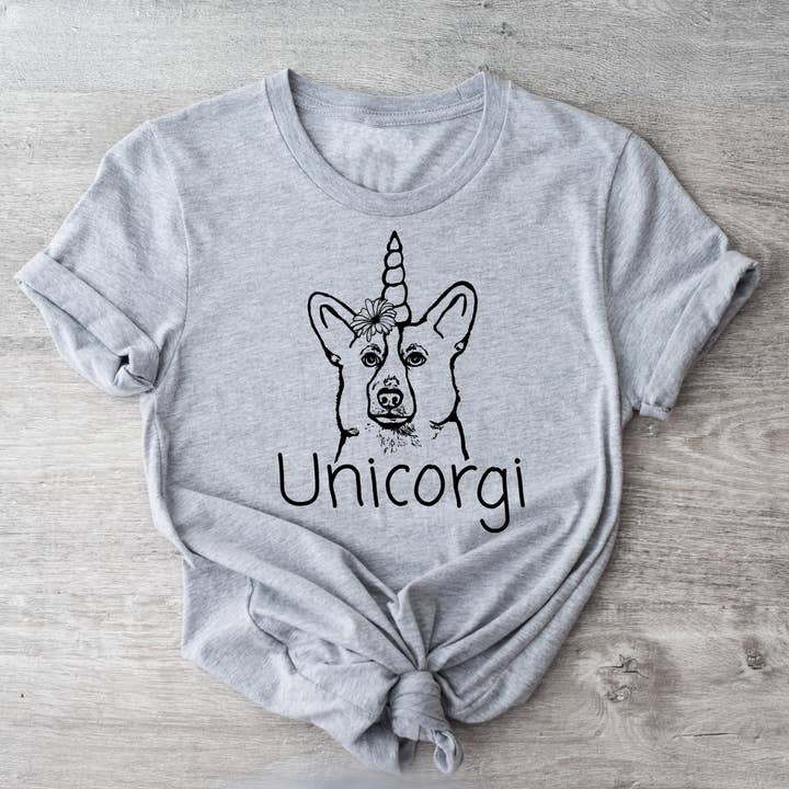 UniCorgi | Unisex T-Shirt for wholesale by Spicy Kitten Designs