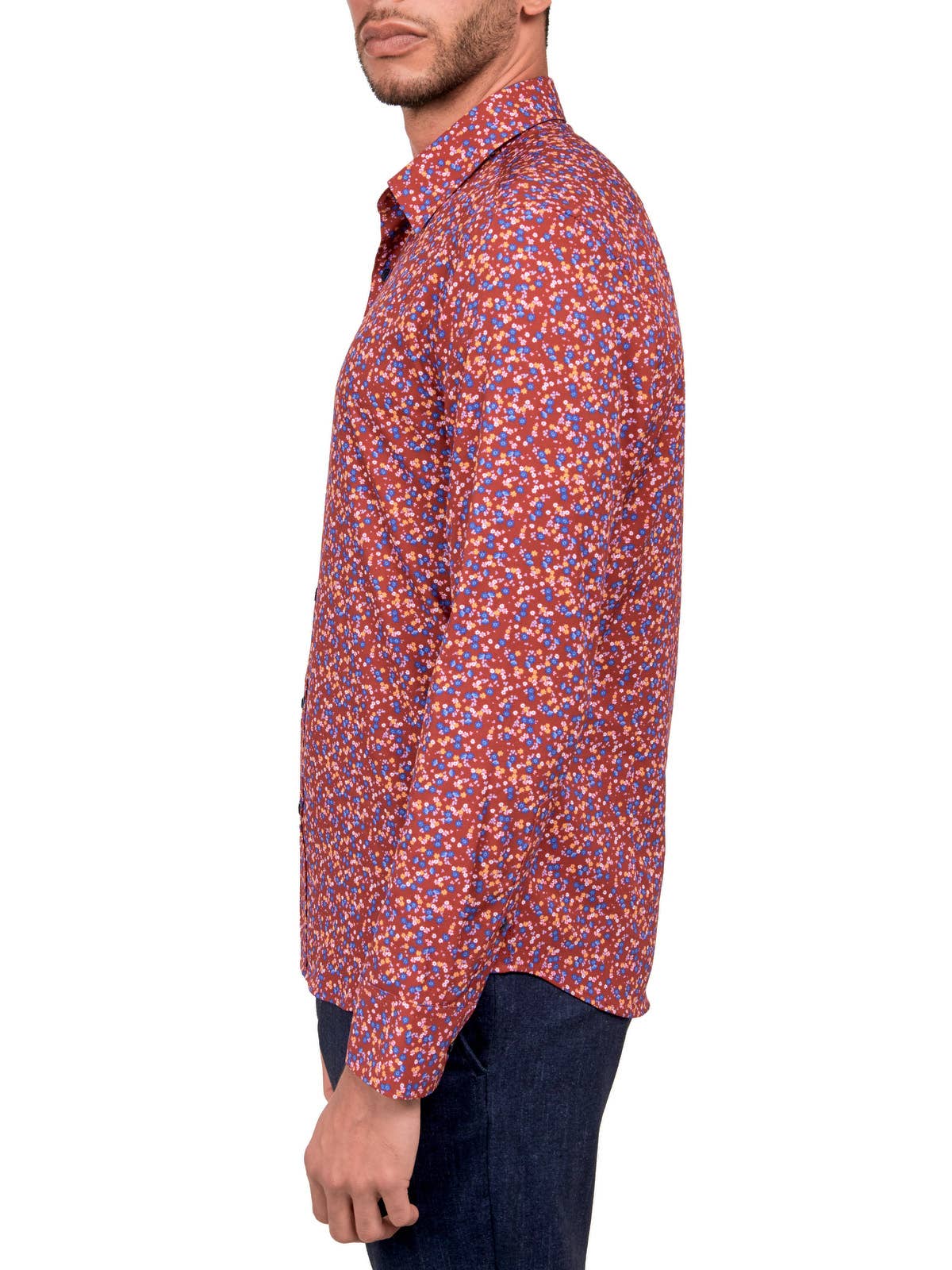 CON.STRUCT - Wholesale Overhemd met knopen - Heren - 4-WAY STRETCHSHIRT MET LANGE MOUWEN EN BLOEMENPRINT7
