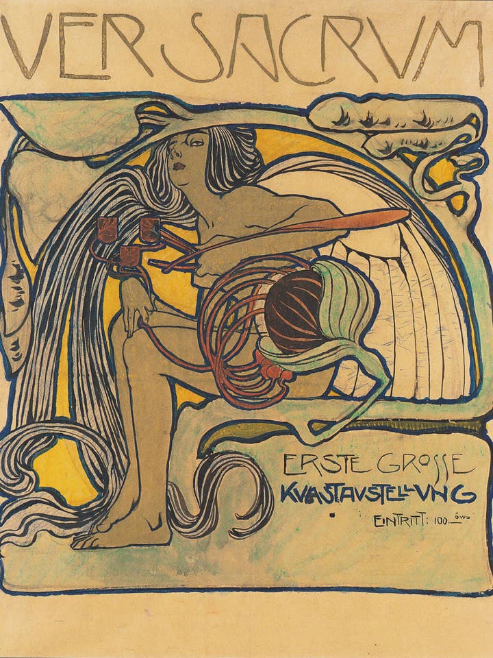 Plakatentwurf for Ver Sacrum by Koloman Moser, 1897 for wholesale by Flashback Shop