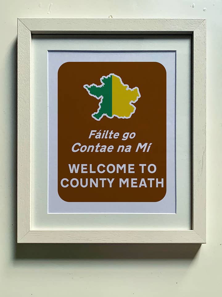 10x12'' Mounted Print - Welcome to County Meath for wholesale by Clemence Prosen Art & Design