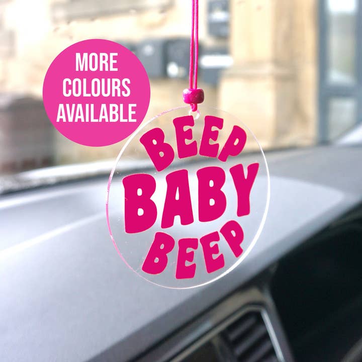 Buba Goods - Venta al por mayor Colgante decorativo para coche - Unisex - Espejo retrovisor Beep Baby BEEP, accesorio de coche, transparente
