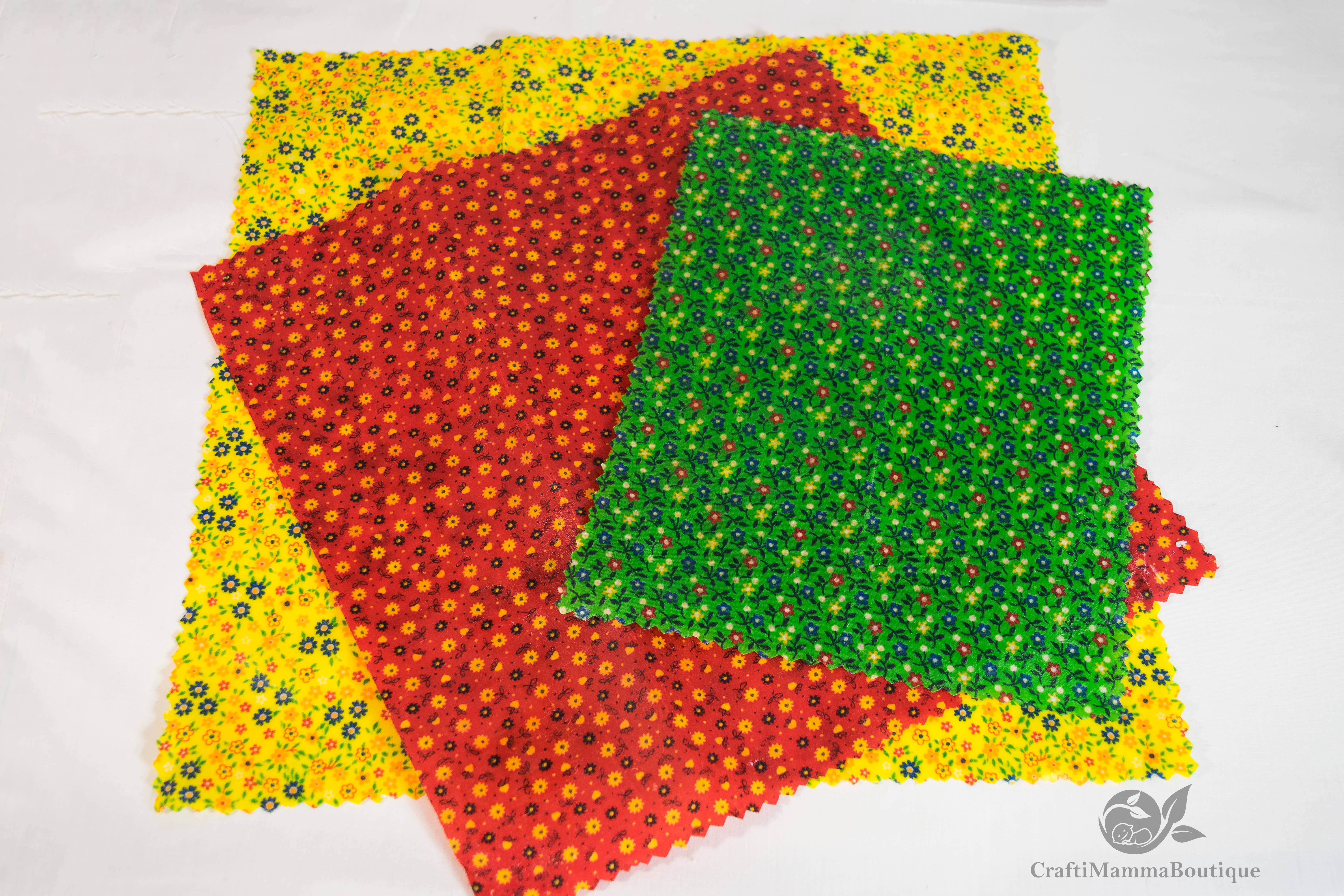 GreenLife Apothecary - Wholesale Food Storage Wrap/Bag - 3 PACK Beeswax Food Wrap, Random Pattern, eco friendly13