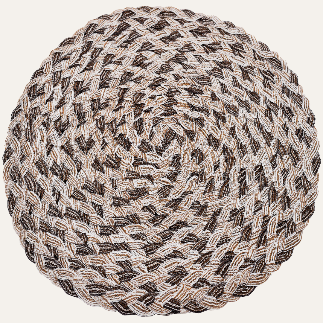 BEIGE/MARRON Sets de 6 sets de table ronds en PVC en vente sur Faire0