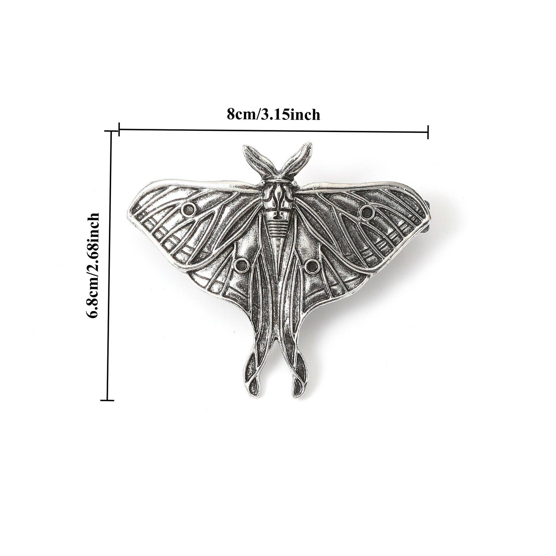 Silver Vintage Butterfly Hair Clip Spring Clamp Trendy Unisex Accessory for wholesale on Faire2