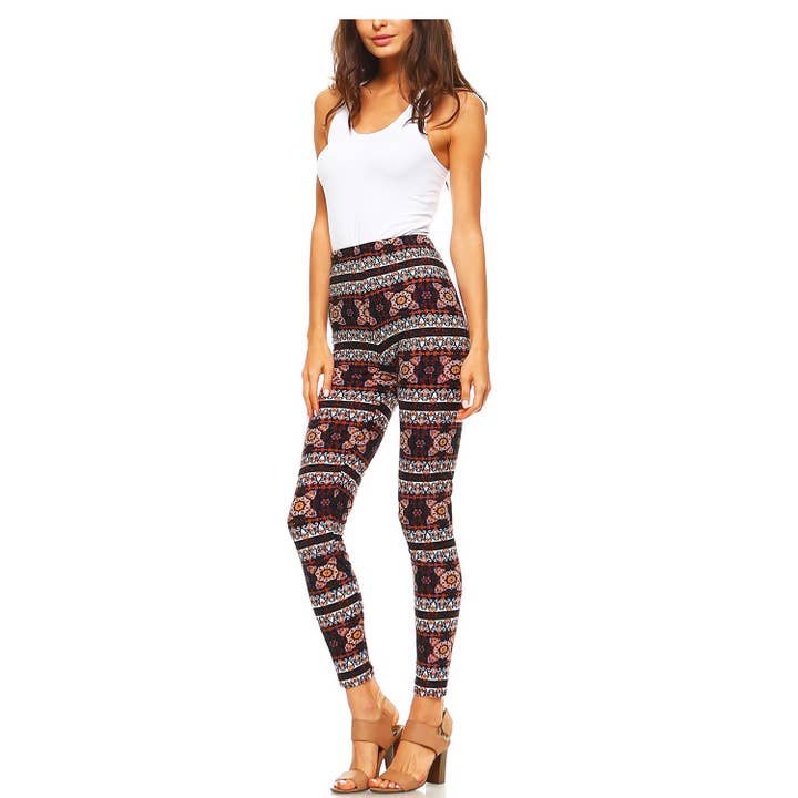 JHP Collection - Wholesale Fashion Leggings - Women's - WOMENS CASUAL MULTI COLOR BRUSHED FULL LEGGINGS31