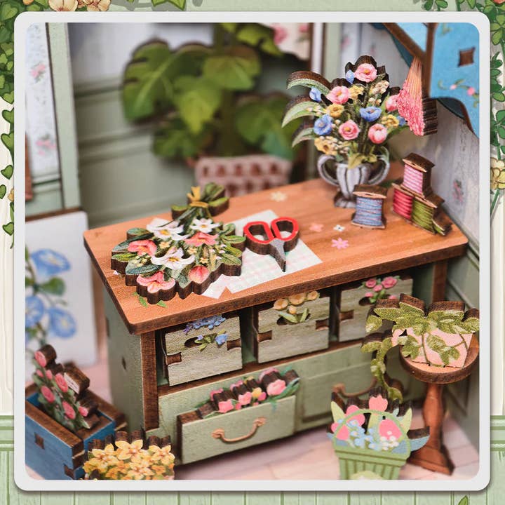 Hands Craft Intl - Wholesale Puzzle – Child - DIY Book Nook Kit: Champs-Élysées Florist5