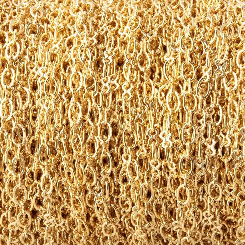 Beads of Cambay - Wholesale Link & Chain Necklace - 3 Feet - 3mm 22kt Gold plated Oval and Bowtie Link Chain0