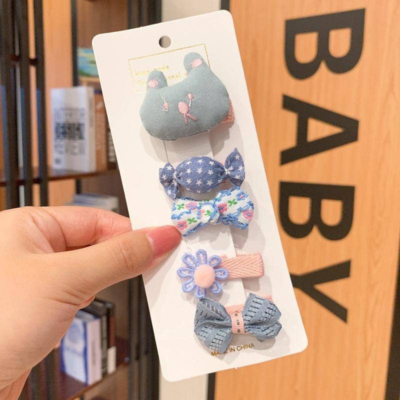 KiddieKickz - Vente Ensemble d'accessoires pour cheveux – enfant - Set de barrettes pour enfants en tissu4