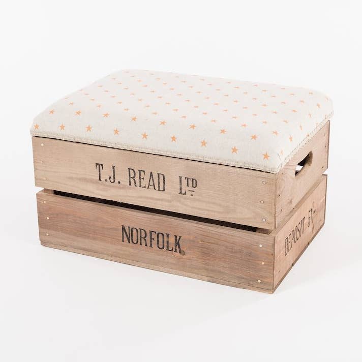 Mustard star footstool for wholesale by Tiffany Jayne