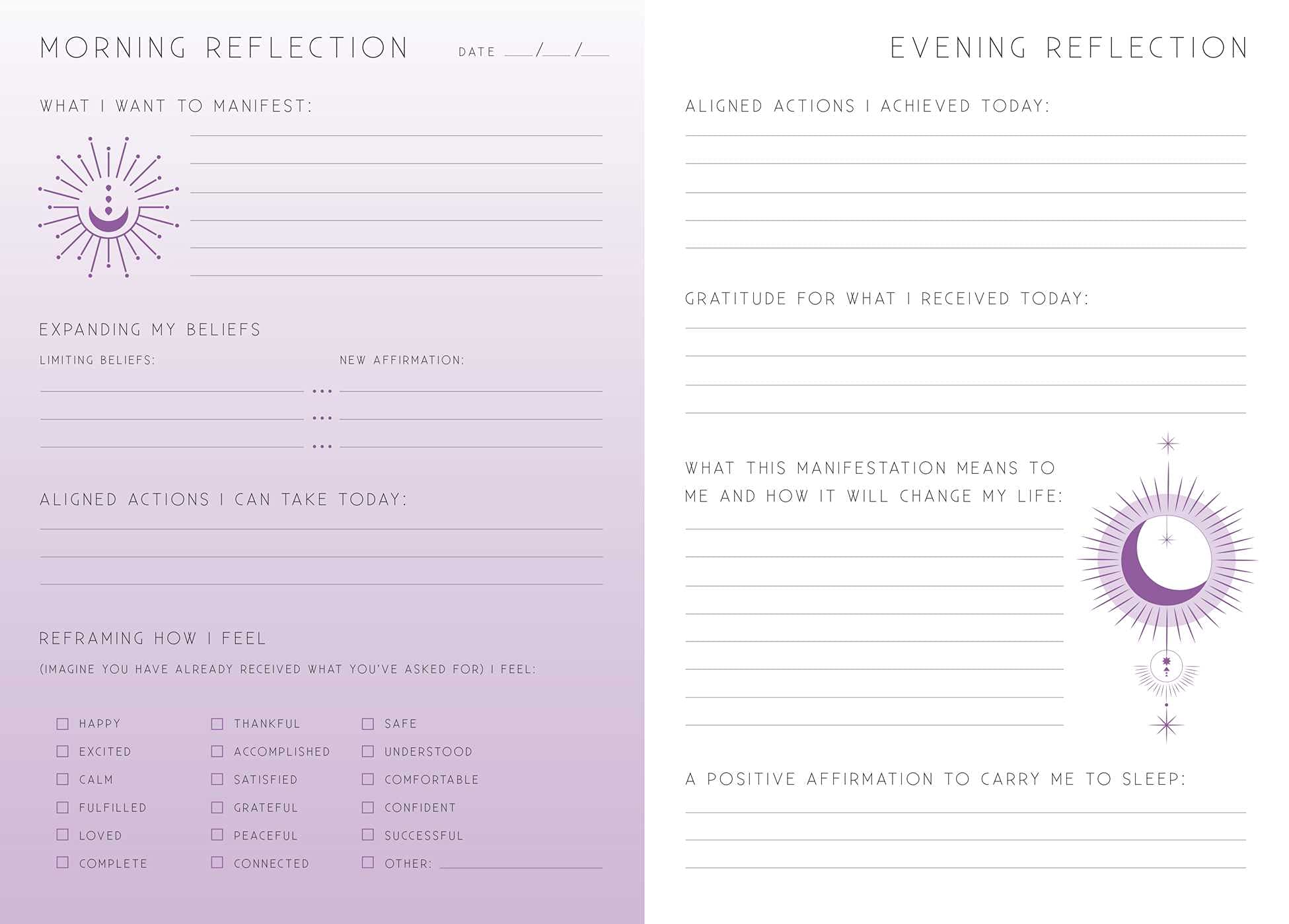 Microcosm Publishing & Distribution - Wholesale Journal/Diary - Manifesting: A Day and Night Reflection Journal2