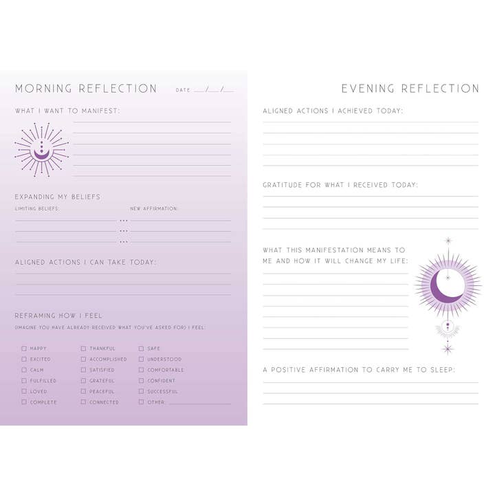 Microcosm Publishing & Distribution - Wholesale Journal/Diary - Manifesting: A Day and Night Reflection Journal2