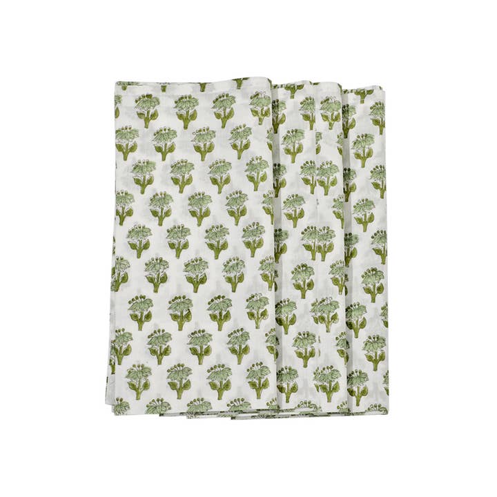 Cotton Print Club - Wholesale Dinner & cloth napkin - Cotton Cloth Napkins - Emerald Green (Set of 6)1