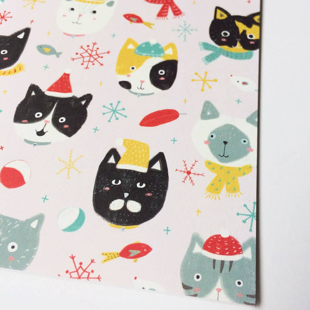 Honeyberry Studios - Vente Cartes de vœux saisonnières - Carte de vœux de Noël Winter Kitties3