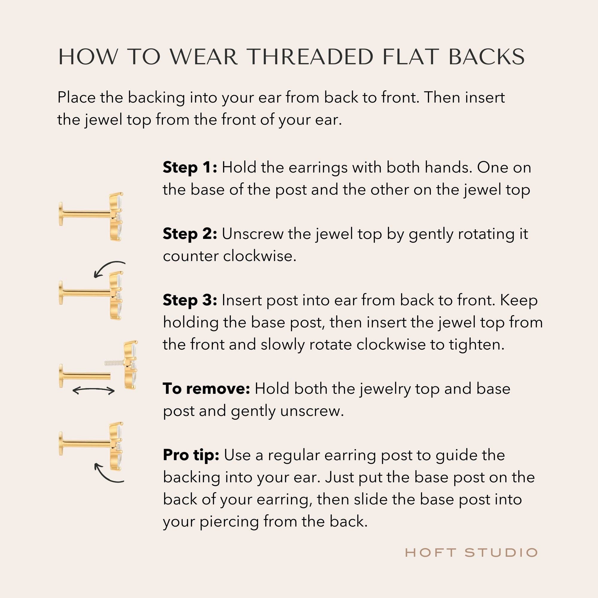 Hoft Studio - Wholesale Stud/Post Earrings - Mona Flat Backs2