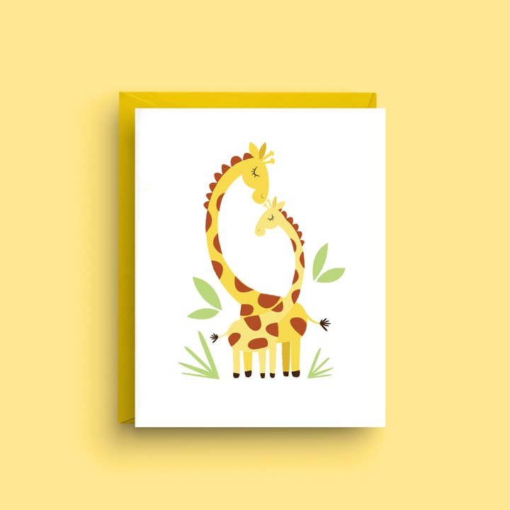 Giraffe Baby Card - Gender Neutral Baby Shower Greeting for wholesale by Nicole Marie Paperie