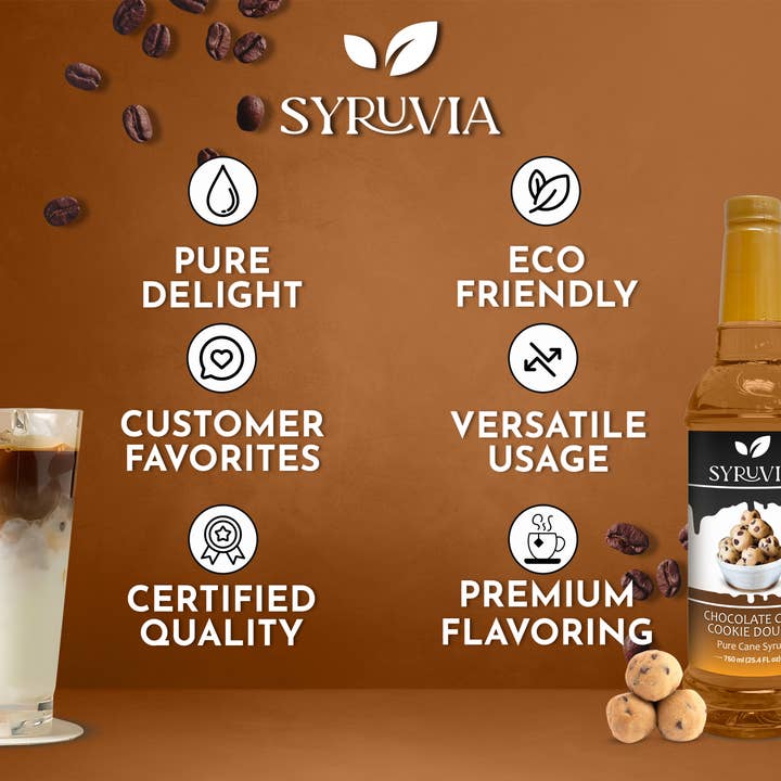 Syruvia - Wholesale Flavored Syrup - Chocolate Chip Cookie Dough Syrup