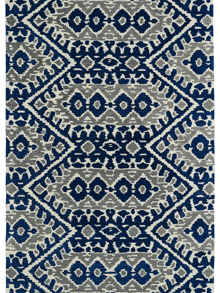 Global Inspiration Collection blauwe Runner Runner Runner van 2'6"x8' voor wholesale door contempo fashion
