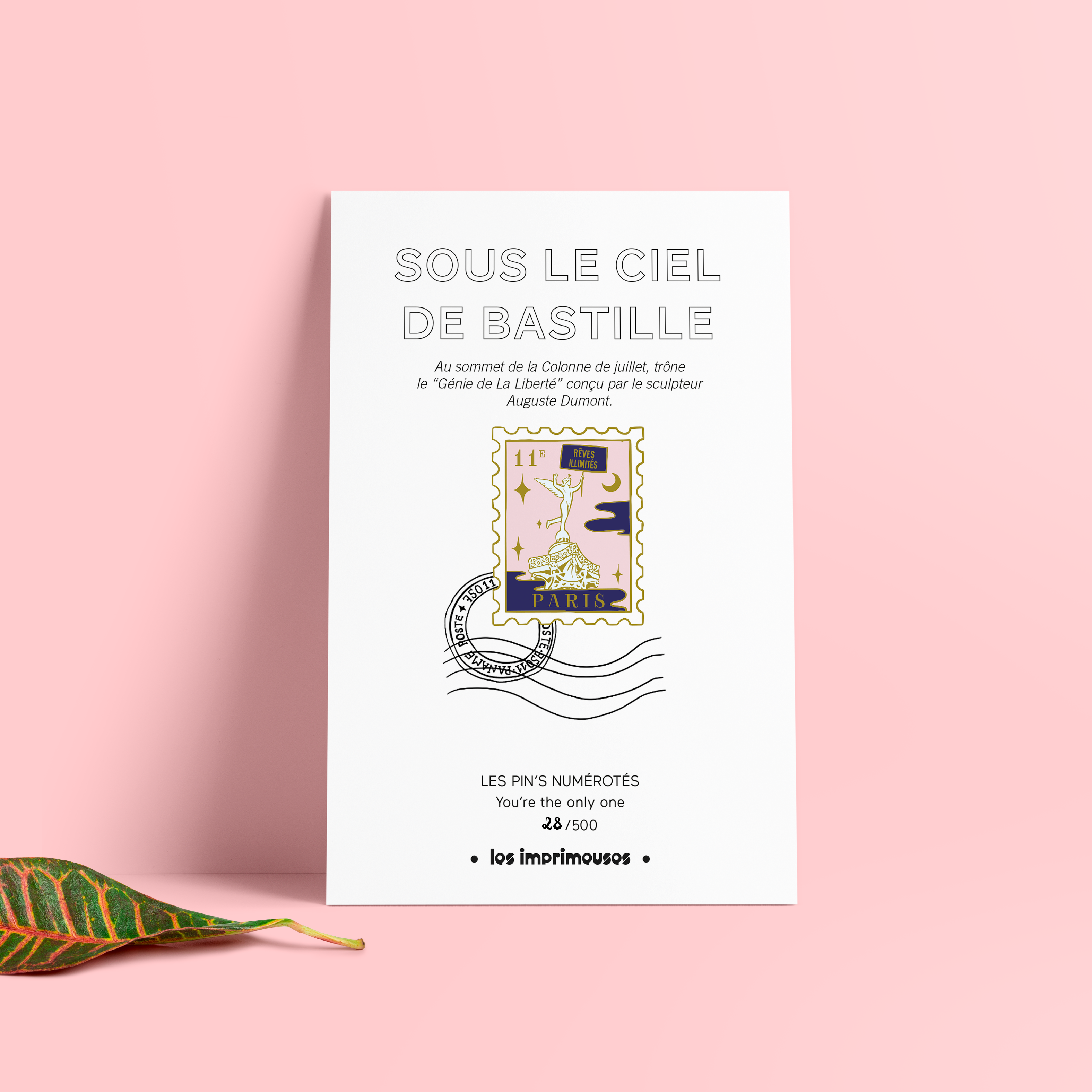 LES IMPRIMEUSES - Wholesale Brooch - Pin - Stamp Paris 11th - Under the Sky of Bastille0