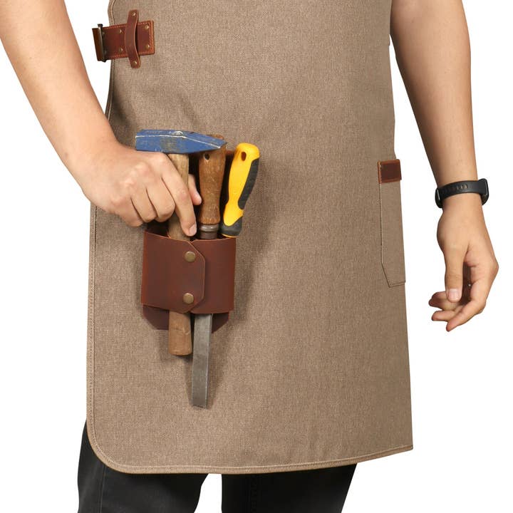 Londo - Wholesale Apron - Otto Angelino Personalized Canvas Cooking Apron, Working Apron with Customization, Workshop Apron with Pockets, Woodworking Apron with Tool Pockets23