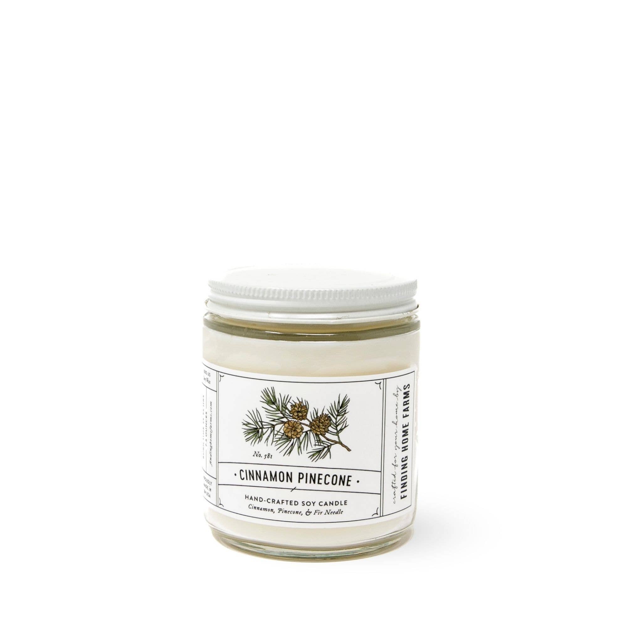 Finding Home Farms - Vente Bougie en bocal - Bougie de soja, pomme de pin à la cannelle, parfum d'automne chaud et épicé1