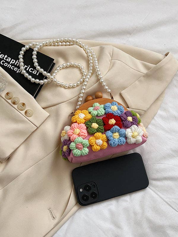 Sheer Trend – wholesale Crossbody bag – Women's – Chains Flower Shape Crossbody Bags Handbags7