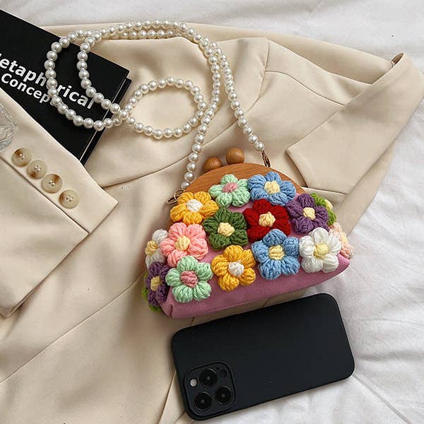 Sheer Trend - Wholesale Crossbody Bag - Women's - Chains Flower Shape Crossbody Bags Handbags7