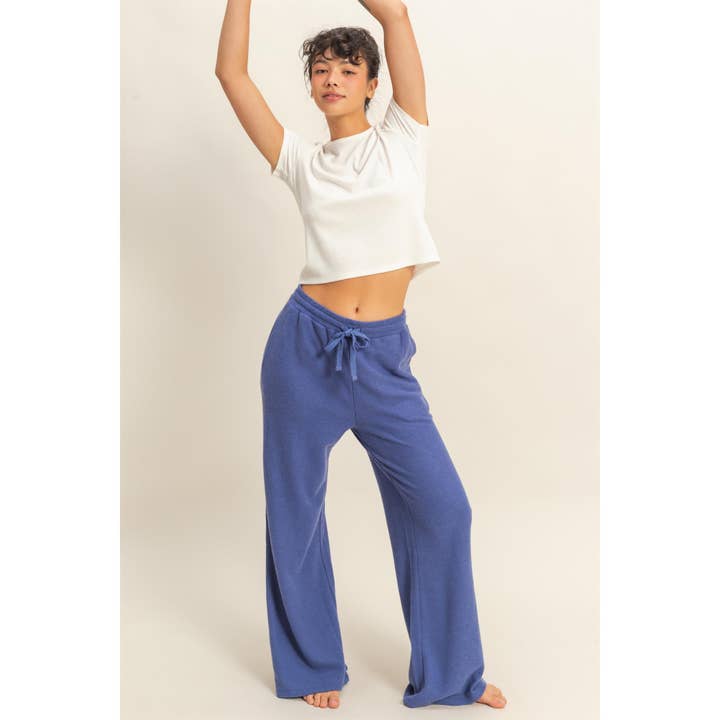 Double Zero - Wholesale Lounge Sweatpants/Joggers - Women's - Brushed Waffle Casual Wide Leg Sweatpants18