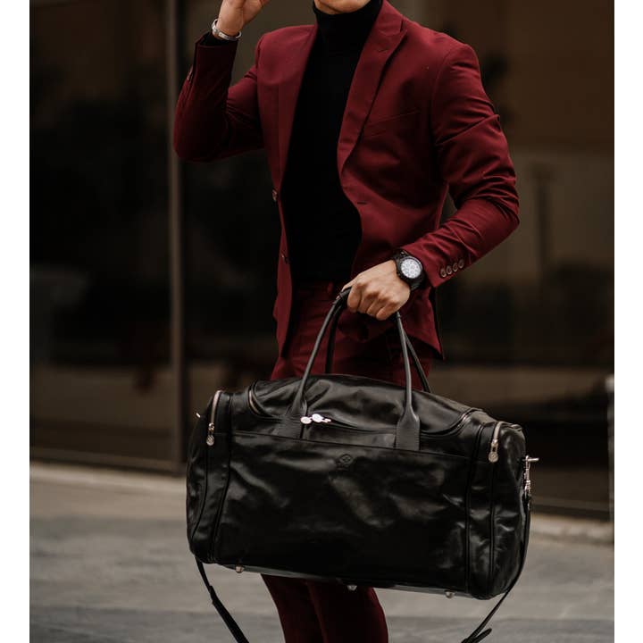 Time Resistance - Wholesale Weekender Bag - Men's - Large Italian Leather Duffel Bag - The Hitchhikers Guide to the Galaxy11