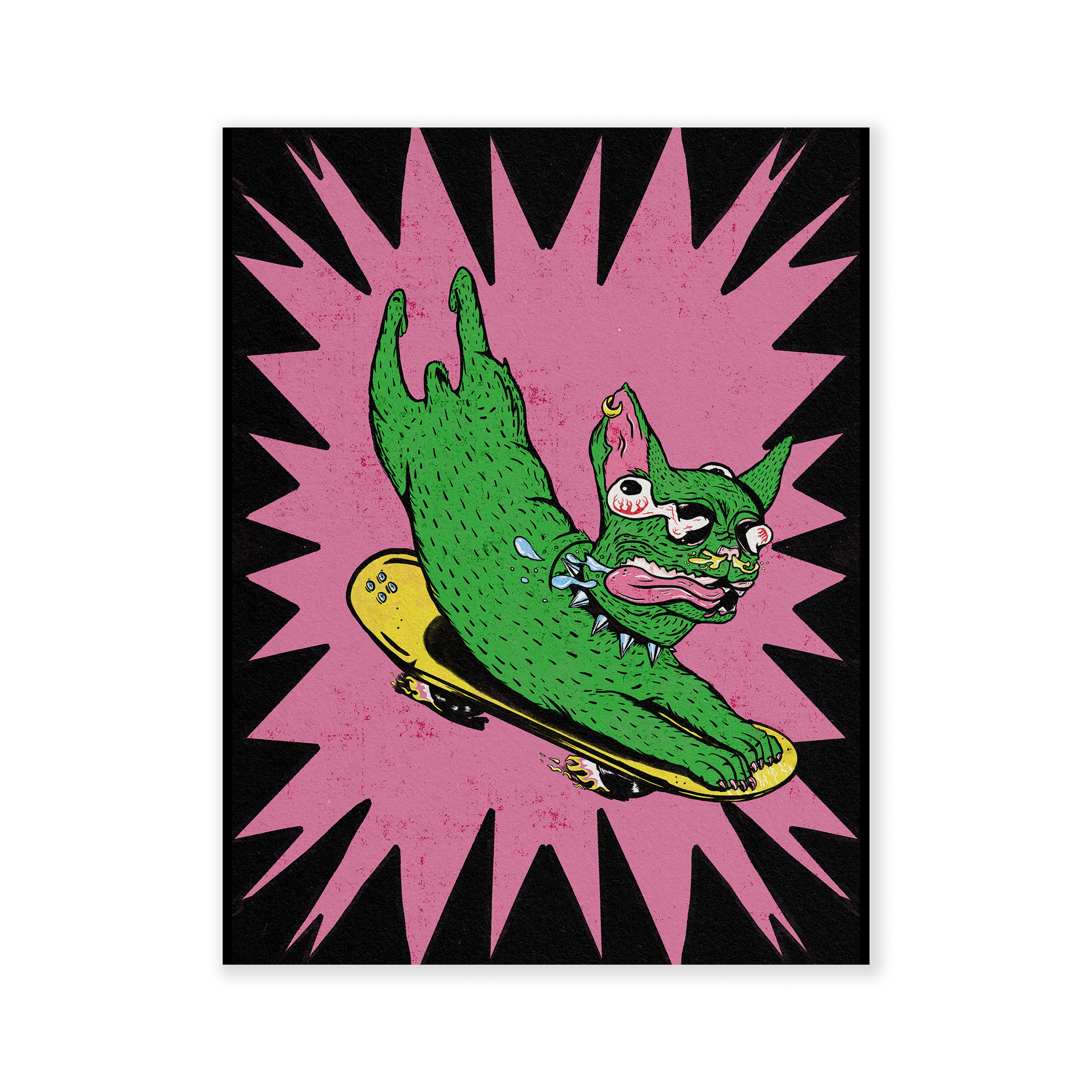 HanFran - Wholesale Art Print - Punk Skater Dog Print2