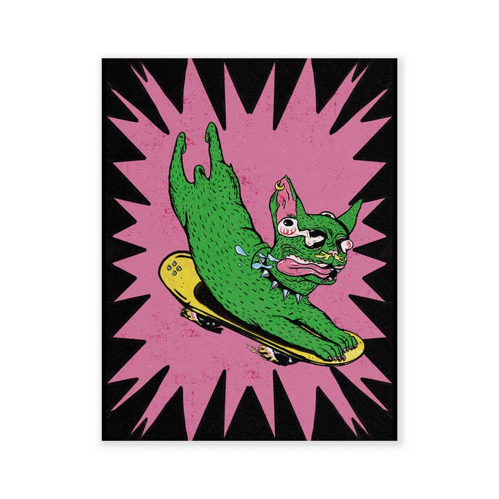 HanFran - Wholesale Art Print - Punk Skater Dog Print2