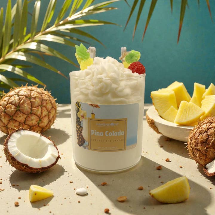 🥥🍍 Piña Colada – Decorative Candle for wholesale by Havenpoint Candle Company