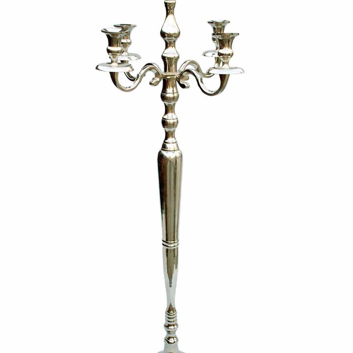 Nickel Aluminum Candelabra (47"Hx17"D) for wholesale by S.N.K. Home Decor