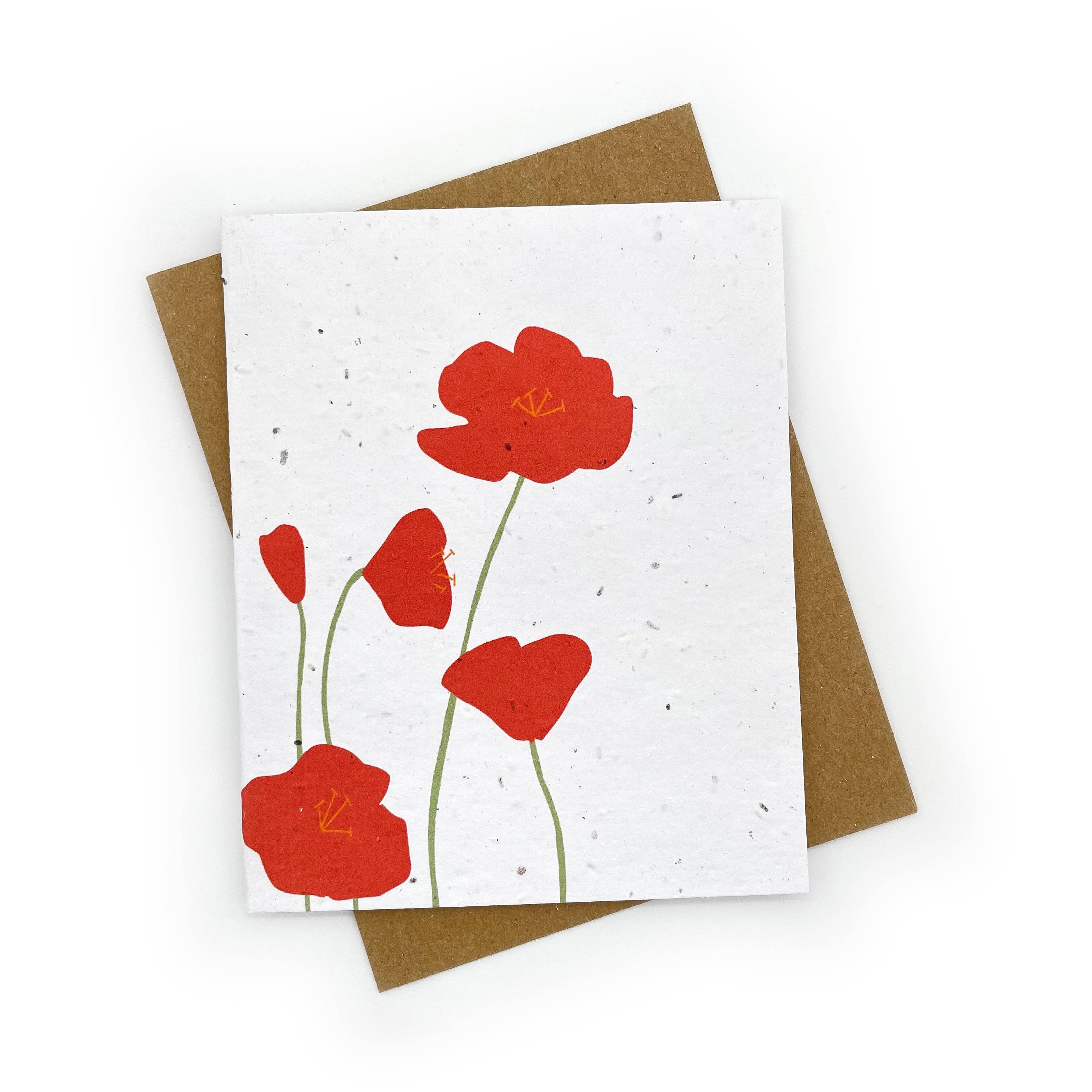 Cato & Company - Wholesale Everyday Greeting Card - Poppy Blank Notecard1