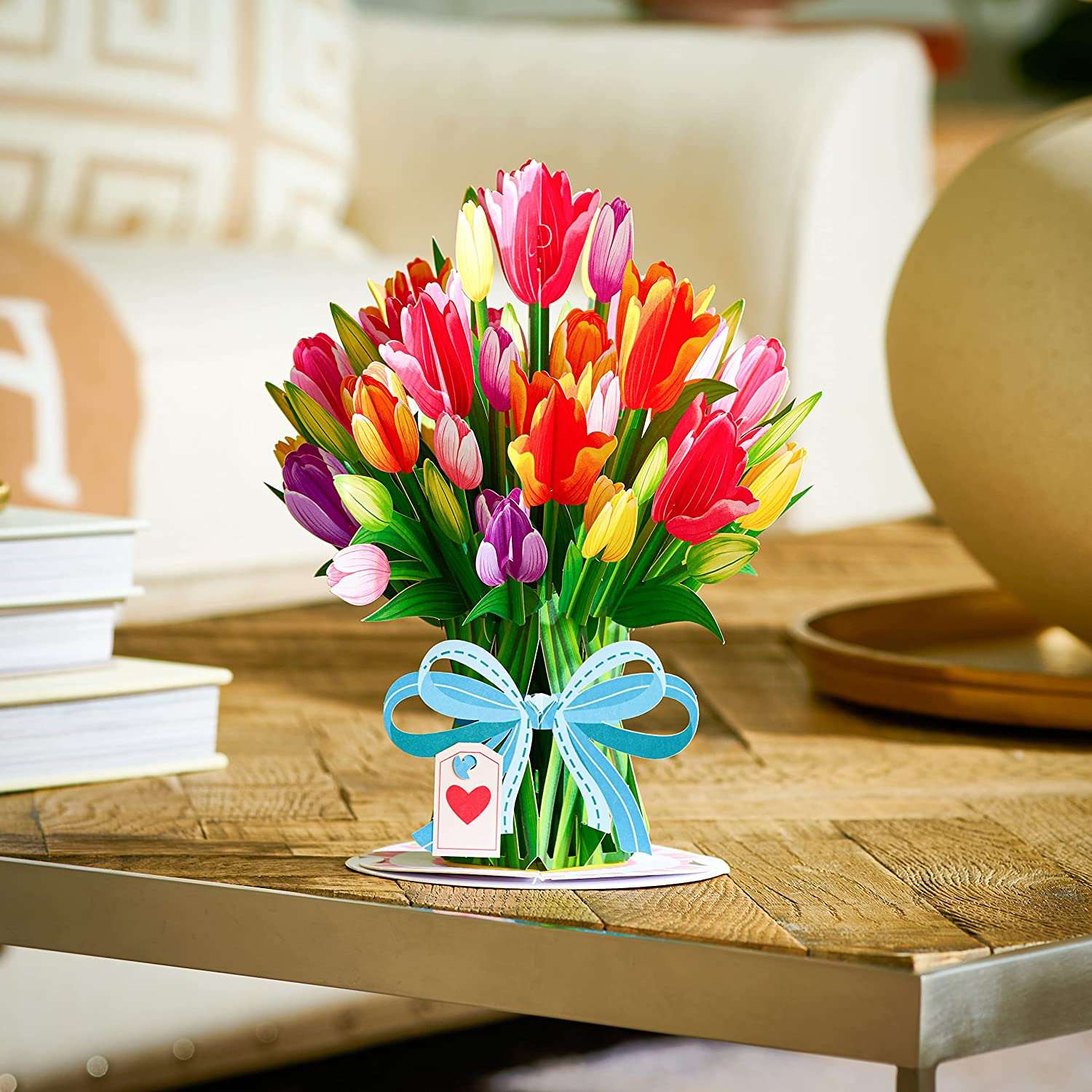 Paper Love - Wholesale Everyday Greeting Card - HugePop Tulip Flower Pop Up Card with Detachable Paper Flower Bouquet5
